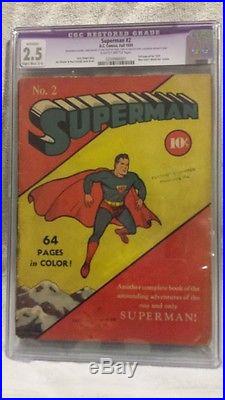 Action Comics Superman #2 1939 CGC 2.5R