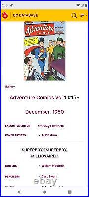 Adventure Comics #159 Cgc 4.0 1951 Swedish Variant Edition #29 Superman Batman
