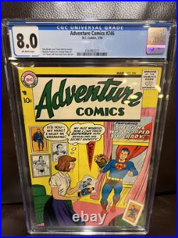 Adventure Comics #246 CGC 8.0 VF HIGH GRADED SILVER AGE DC Comics, 1958 LOOK