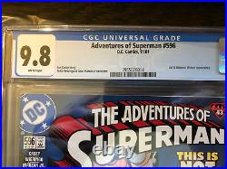 Adventures Of Superman #596 Newsstand CGC 9.8 RECALLED Twin Towers Book Top Pop