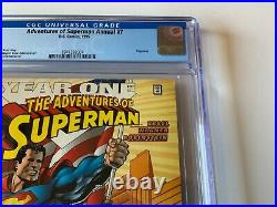 Adventures Of Superman Annual 7 Cgc 9.6 White Cool Flag Cover DC Comics 1995