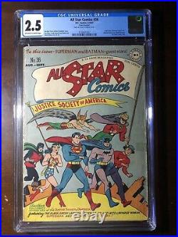 All Star Comics #36 (1947) Batman! Superman! Wonder Woman! CGC 2.5