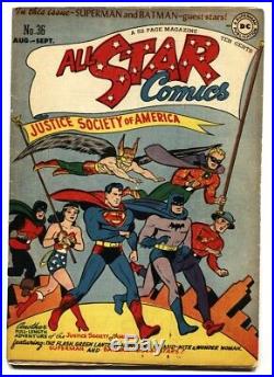 All Star Comics #36 1947 Batman and Superman cover-DC FN