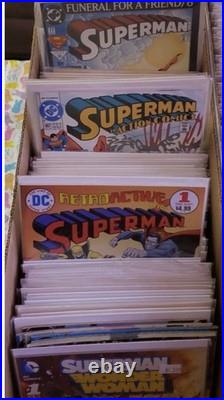 Approx 500 DC Comics Superman Wonder Woman Superboy Mixed Comic Book Lot