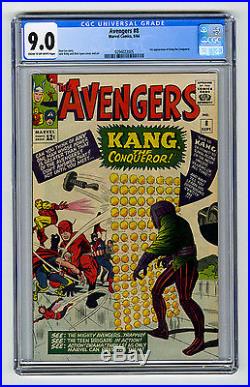 Avengers #8 CGC 9.0 1st app Kang the Conqueror Thor Iron Man Marvel Silver Comic