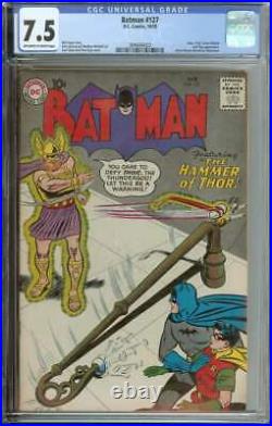 BATMAN #127 CGC 7.5 OWithWH PAGES // BRUCE WAYNE DRESSED AS SUPERMAN 1959