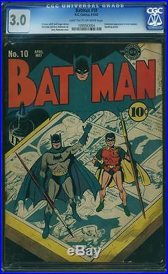 Batman #10 CGC 3.0 DC 1942 Catwoman Robin Justice League Superman E12 1 cm SALE