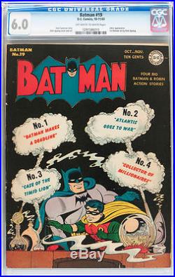 Batman #19 CGC 6.0 1943 Joker! 1st Batman art by Sprang! JLA Superman E9 cm