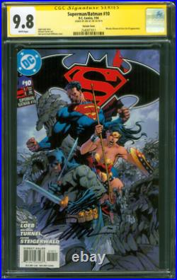 Batman Superman 10 CGC SS 9.8 Jim Lee Signed Variant Cover Michael Turner art
