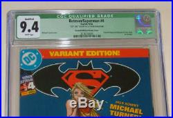 Batman Superman #4 Turner CGC 9.4 NM German Supergirl NUDE Variant Only 500 SDCC