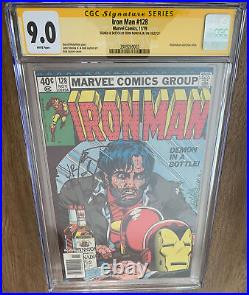 CGC 9.0 Iron Man #128 JOHN ROMITA JR SKETCH & SIGNED Marvel 1979 Remark ss VF/NM