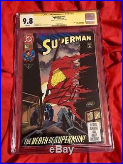 CGC SS 9.8SUPERMAN #75DEATH OF1st PRINTSIGNED BY HENRY CAVILLJUSTICE LEAGUE