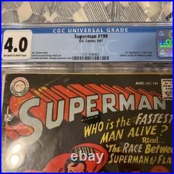 CGC Superman #199 Comic Book CGC 4.0 The Race Between Superman & Flash DC Comics