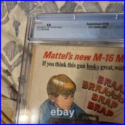 CGC Superman #199 Comic Book CGC 4.0 The Race Between Superman & Flash DC Comics