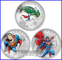 Canada 2014 Superman Iconic Comic Book Cover Art 3 Coin Pure Silver Proof Set
