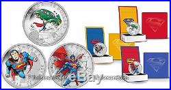 Canada 2014 Superman Iconic Comic Book Cover Art 3 Coin Pure Silver Proof Set
