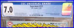 Cgc Graded 7.0 Superman Issue 221 (1969) Curt Swan Cover Two Ton Superman