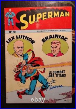 Christopher Reeve Signed superman Comic Book #70 original 1973 French Canada COA