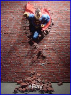 Custom Superman LIFE SIZE Statue bursting through wall