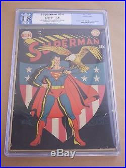 DC Comics Superman #14 1942 Pgx 1.8 Gd- Golden Age Classic Cover Jerry Siegel
