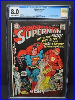 DC COMICS SUPERMAN #199 1967 CGC 8.0 1st RACE VS THE FLASH KEY ISSUE