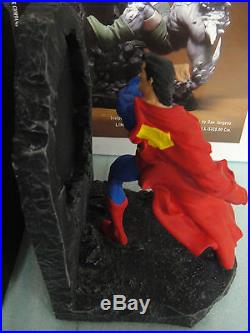 DC COMICS SUPERMAN vs DOOMSDAY BOOKENDS STATUE 1996 MIB! RARE By PAQUET bust