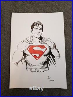 DC Superman Gary Frank bust sketch 12x8 1/2 inch