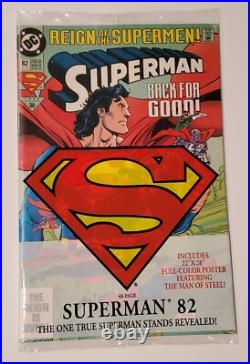 DC Superman Reign of The Supermen Back for Good #82 (1993) Orig Sealed W Poster