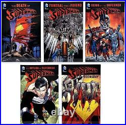 DEATH AND RETURN OF SUPERMAN Lot 1-5 TPB DC Comics DOOMSDAY, REIGN OF SUPERMEN+