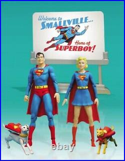 Dc DIRECT Silver Age Superboy and Supergirl Deluxe 6 inch Action Figure Set 2002