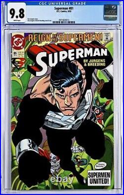 Death and Return Of Superman CGC 9.8 Seven Book Lot