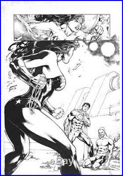 Ed Benes SUPERMAN AND WONDER WOMAN 28 page 20 Drawing Original Art