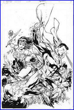 Ed Benes SUPERMAN WONDER WOMAN #27 Cover Drawing Original Art