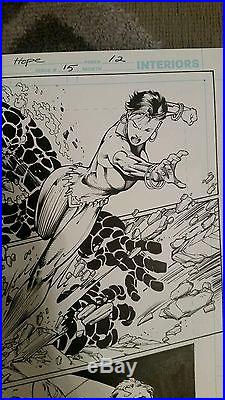 Ed Benes original art Justice League 15 pg 12 Vixen and Superman