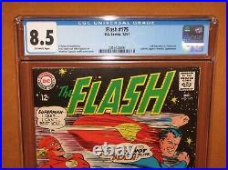 FLASH #175 CGC 8.5! 2nd Superman vs. Flash RACE (+ JLA)! 12 HD pix Ships INSURED