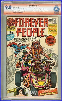 Forever People #1 CBCS 9.0 SIGNED Jack Kirby 1st full app DARKSEID, DC 1971 RARE