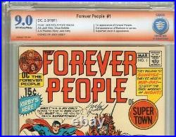 Forever People #1 CBCS 9.0 SIGNED Jack Kirby 1st full app DARKSEID, DC 1971 RARE