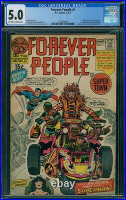 Forever People #1 CGC 5.0 DC 1971 1st Darkseid! Superman! Key Book M8 377 cm bin