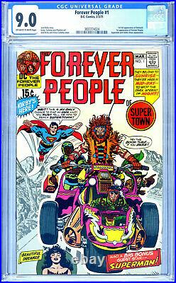 Forever People #1? CGC 9.0? 1st app Darkseid & Forever People? Jack Kirby