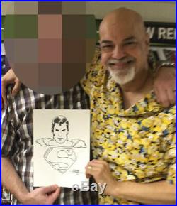 George Perez Sketch Superman Original Art Signed With Proof