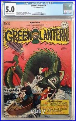 Green Lantern #26 Cgc 5.0dc Comics, 1947lock Ness Nessie Covergolden Age
