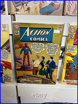 HUGE LOT of 8 Action Comics 10c 12c 239 265 274 275 276 283 284 289 SUPERMAN WOW