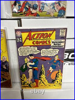HUGE LOT of 8 Action Comics 10c 12c 239 265 274 275 276 283 284 289 SUPERMAN WOW