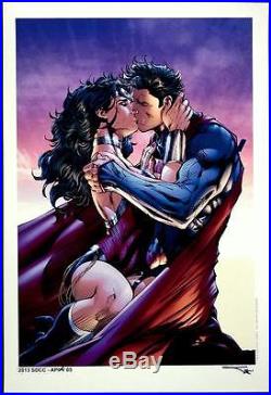 JIM LEE & ALEX SINCLAIR SUPERMAN & WONDER WOMAN KISS LE ART PRINT #AP04 of 5