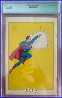Jerry Siegel Signed Action Comics #1 Reprint. Cgc Graded 9.4! Dynamic Forces