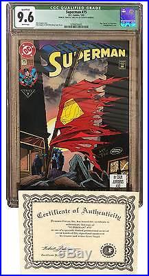 Jerry Siegel Signed Superman #75 Cgc 9.6! Dynamic Forces Certified