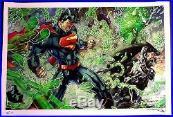 Jim Lee & Alex Sinclair Justice League Superman Batman Fine Art Print S&n 30