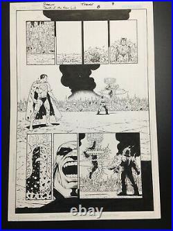 Jim Starlin Original Comic Art Death of The New Gods #8 Darkseid and Superman
