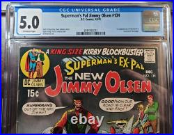 Jimmy Olsen #134 CGC 5.0 VG/FN OW Pages (DC 12/1970) 1st App Darkseid Cameo