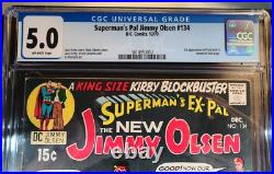 Jimmy Olsen #134 CGC 5.0 VG/FN OW Pages (DC 12/1970) 1st App Darkseid Cameo